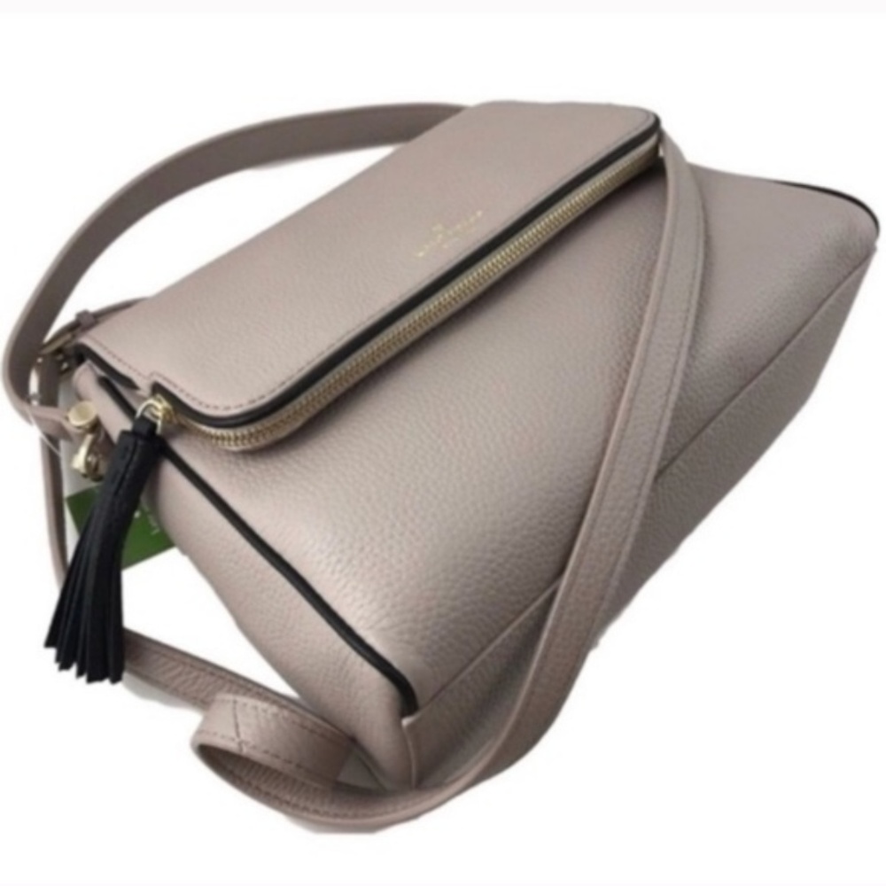 kate spade // grey almondine flap crossbody bag - Picture 2 of 6